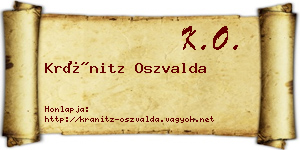 Kránitz Oszvalda névjegykártya